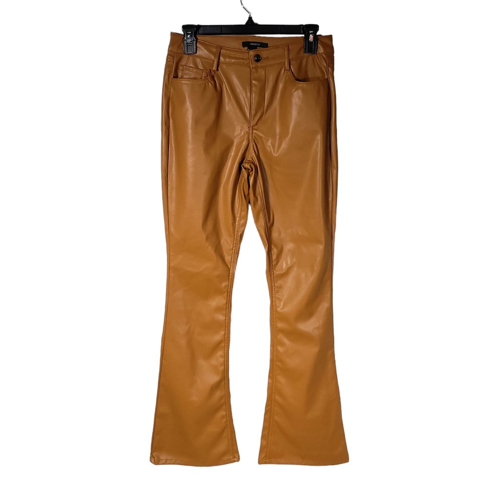 Forever 21 Women's size Small Cognac Polyester Polyurethane Pants - NWT